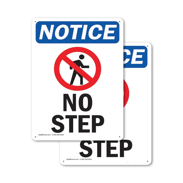 Signmission No Step, 7 in W x Rectangle, Aluminum OS-2PACK-NS-A-710-V-14852 - main